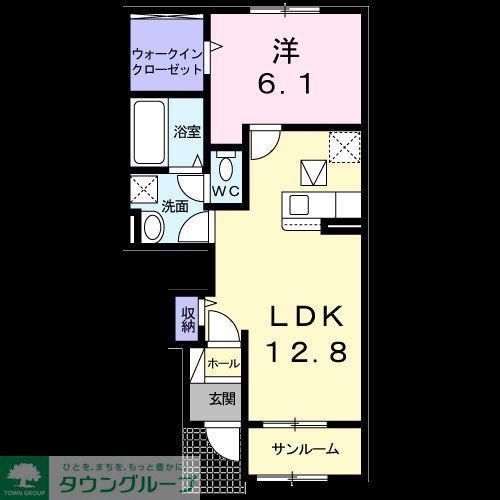 メゾンフクールI(1LDK/1階)の間取り写真