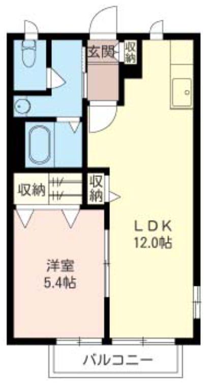 ヴァンドミール(1LDK/2階)の間取り写真