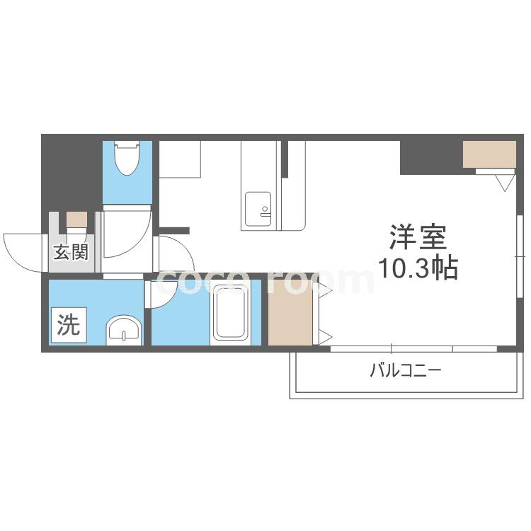 OCEAN松屋町(ワンルーム/4階)の間取り写真