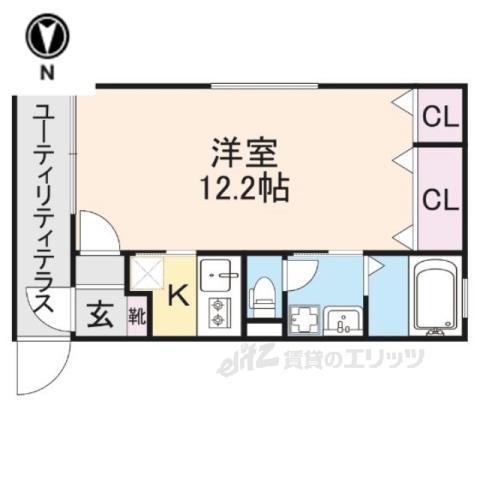 CUBE(1K/3階)の間取り写真