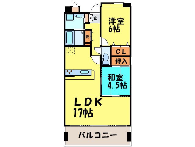 オーパス・ワン(2LDK/7階)の間取り写真