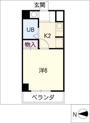 ヒビノハイツ(1K/4階)の間取り写真