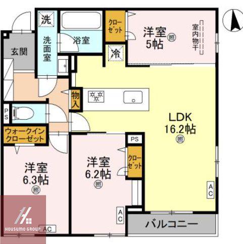ココルトリシア(3LDK/3階)の間取り写真