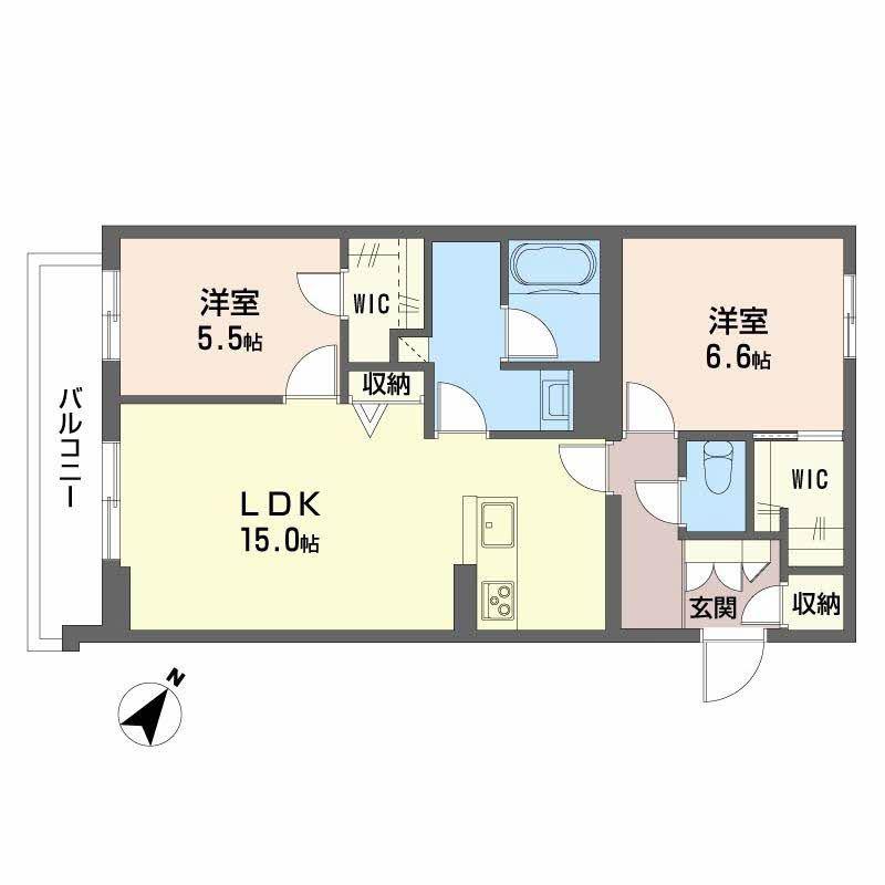 プレアデス(2LDK/3階)の間取り写真