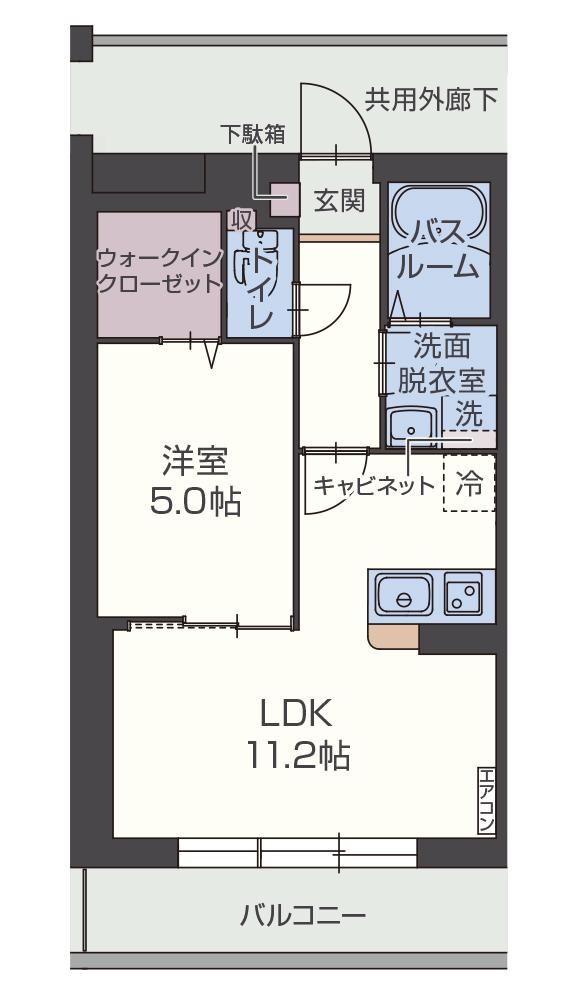 ヴィエント堺屋(1LDK/4階)の間取り写真