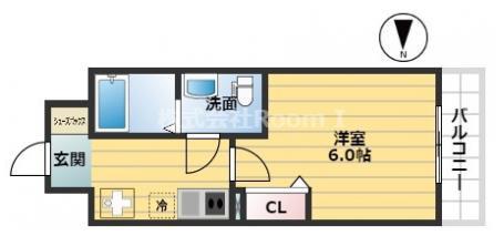SERENITE北浜(1K/7階)の間取り写真