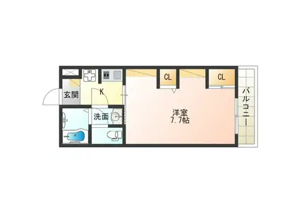 リブリ・シャルマン・パレス吉野(1K/3階)の間取り写真