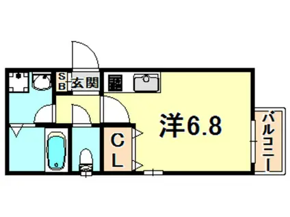 クレセント西代(ワンルーム/2階)の間取り写真