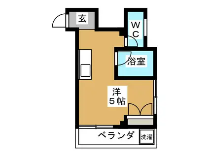 竹ハイム(ワンルーム/3階)の間取り写真
