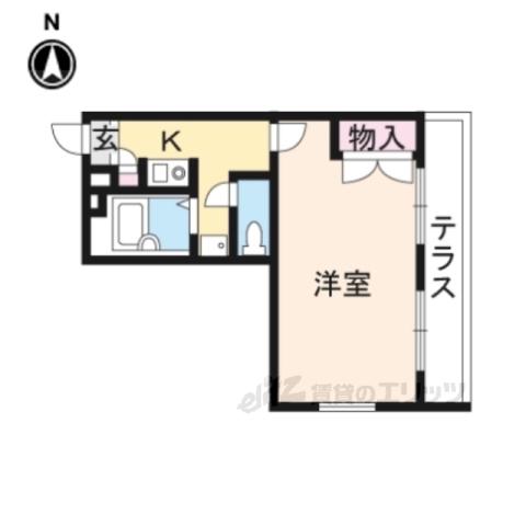 レオパレス二上(1K/3階)の間取り写真
