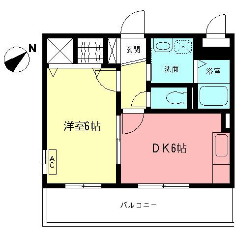 ジャルダン(1DK/3階)の間取り写真