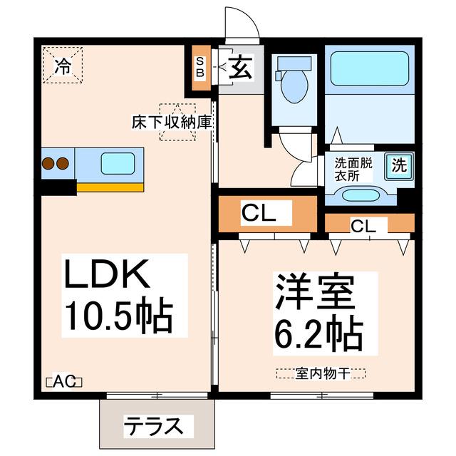 ヒカリエ(1LDK/1階)の間取り写真