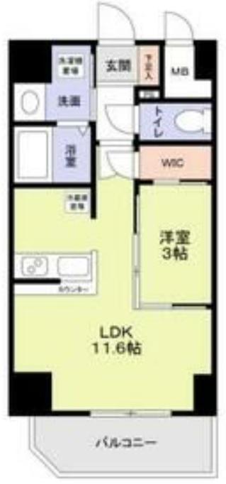 ラ・ピシーヌ南堀江(1LDK/10階)の間取り写真