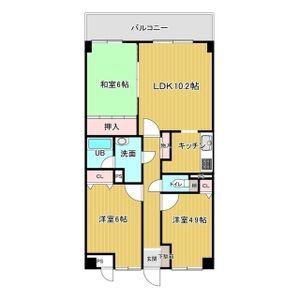 タオコート湯川(3LDK/4階)の間取り写真