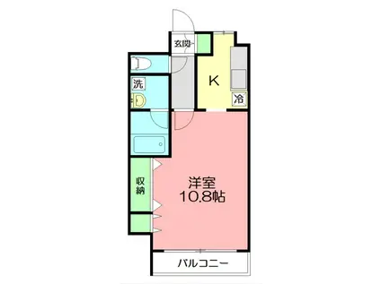 ドエル相武台(1K/2階)の間取り写真