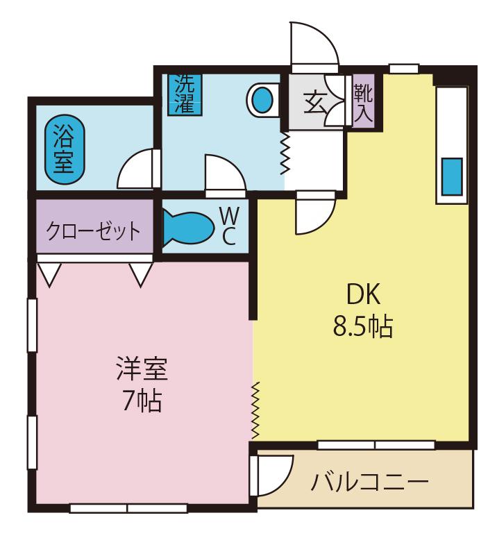 メガドームサトウ(1DK/2階)の間取り写真