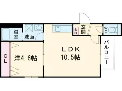 フォレスト青崎(1LDK/1階)の間取り写真