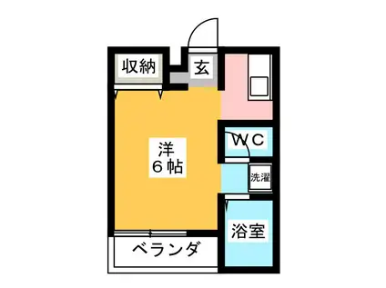 さくらハイツ新津(ワンルーム/1階)の間取り写真