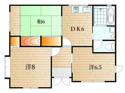 ハイツなぎ B棟(3DK/2階)の間取り写真