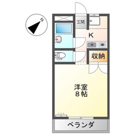 フォレストコーポ(1K/2階)の間取り写真