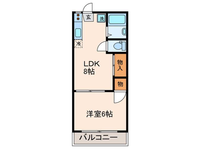 リバーサイド矢上(1LDK/1階)の間取り写真