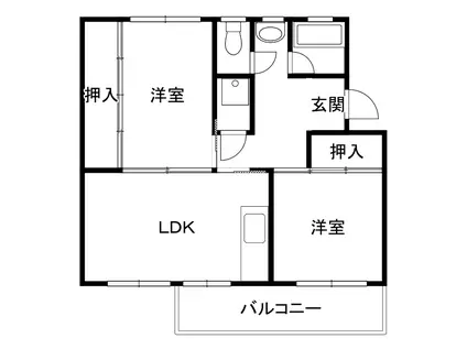 箕面粟生第210号棟(2LDK/4階)の間取り写真