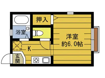 カーサ石垣(1K/2階)の間取り写真