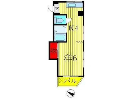ハイツアキラ(1K/2階)の間取り写真