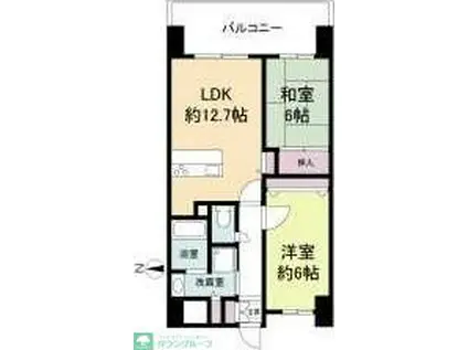 LA DOUCEUR山王(2LDK/3階)の間取り写真