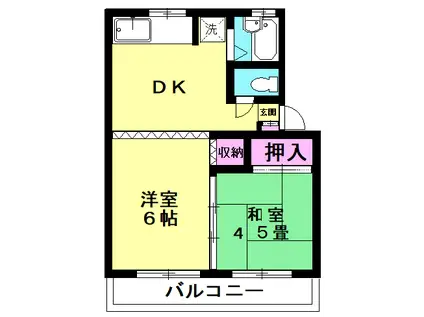 メゾンDEキクチ柏(2DK/2階)の間取り写真