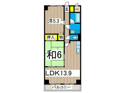 HILLSIDE KURATA(2LDK/2階)の間取り写真