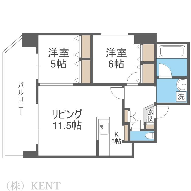 ブランドブラン(2LDK/4階)の間取り写真