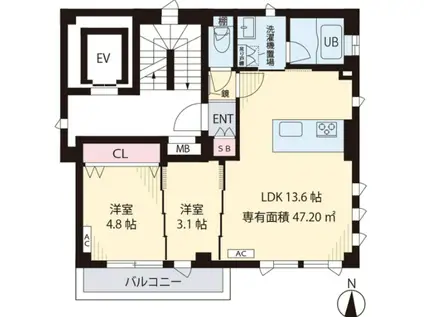 セイワ レジデンス(2LDK/3階)の間取り写真