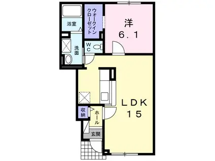 アーク・ガーデンII(1LDK/1階)の間取り写真