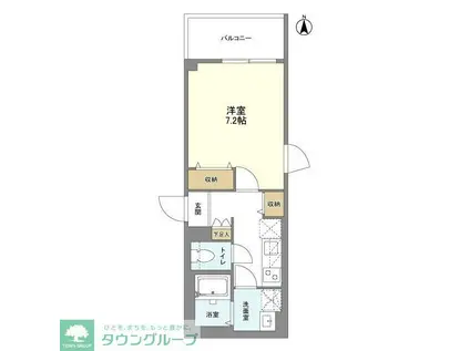 ウェルスクエア笹塚II(1K/4階)の間取り写真