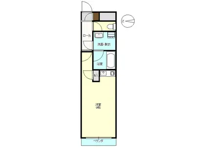 エグゼクティブリゾート(ワンルーム/1階)の間取り写真