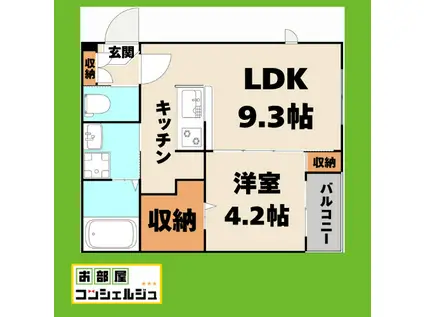 エヴァンコートIII(1LDK/1階)の間取り写真