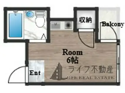 リバーヒル長瀬(ワンルーム/4階)の間取り写真