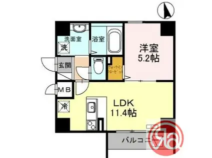 LAZO上汐(1LDK/3階)の間取り写真