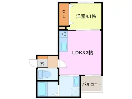 T-REGNOBSF-GAIAI(1LDK/2階)の間取り写真