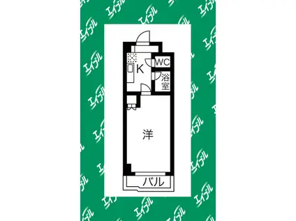 ハウザー高畑(1K/2階)の間取り写真