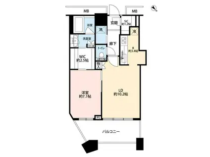 芝浦アイランド ケープタワー(1LDK/17階)の間取り写真