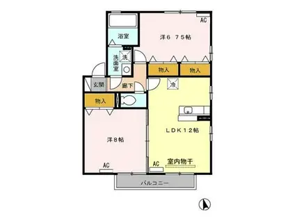 リビングタウン長良(2LDK/2階)の間取り写真