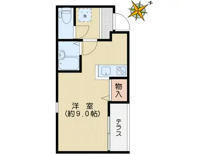 メゾン中島(ワンルーム/1階)の間取り写真