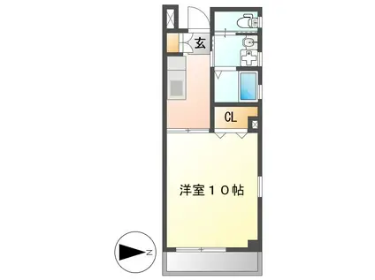 コンソラーレ中野(1K/1階)の間取り写真