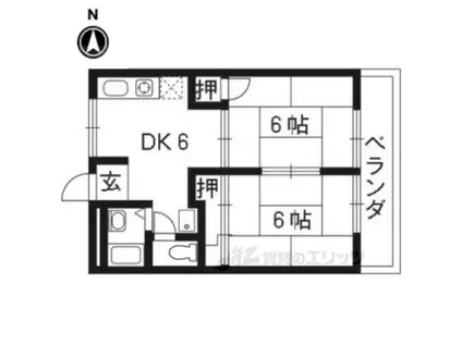 ハイムエアリー(2DK/2階)の間取り写真