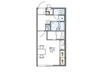 秩父鉄道 東行田駅 徒歩16分 2階建 築22年(1K/1階)の間取り写真