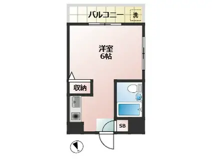 小泉マンション(ワンルーム/2階)の間取り写真