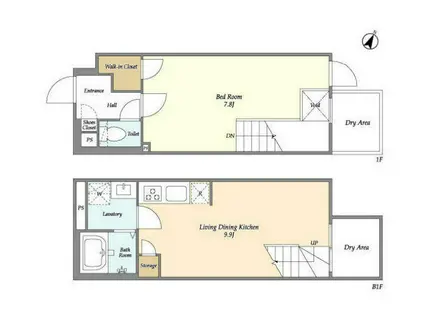アグレシオ目黒諏訪山(1LDK/B1階)の間取り写真