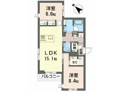 セルディーナ ノネット(2LDK/2階)の間取り写真